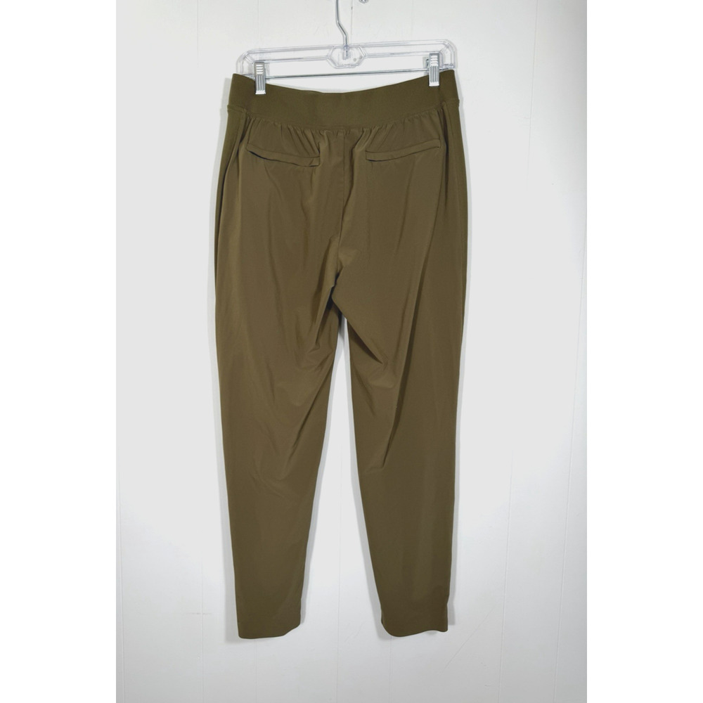 Athleta Brooklyn Ankle Pants Olive Green Lightweight Pockets Stretch Size 8 - Picture 2 of 14